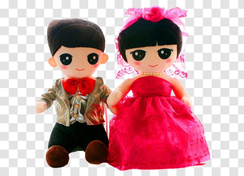 Plush Doll Wedding Child - Marriage - Lovely Big Eyes Transparent PNG