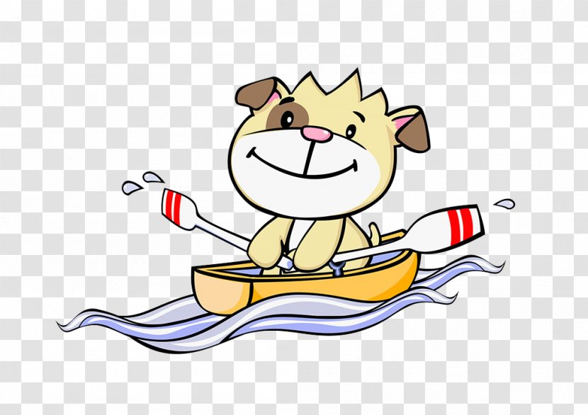 Rowing Boat Cartoon Photography Illustration - Material - Puppy Boating Transparent PNG