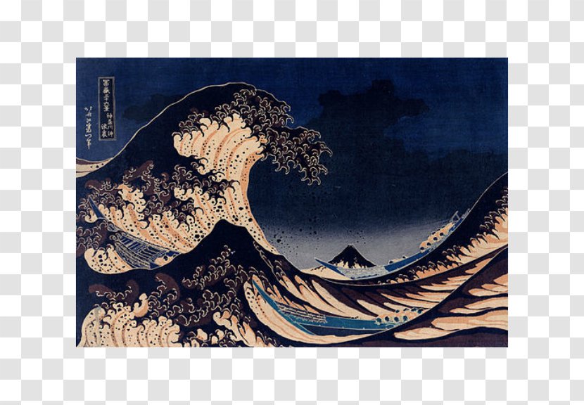 The Great Wave Off Kanagawa Canvas Print Art Painting - Work Of Transparent PNG
