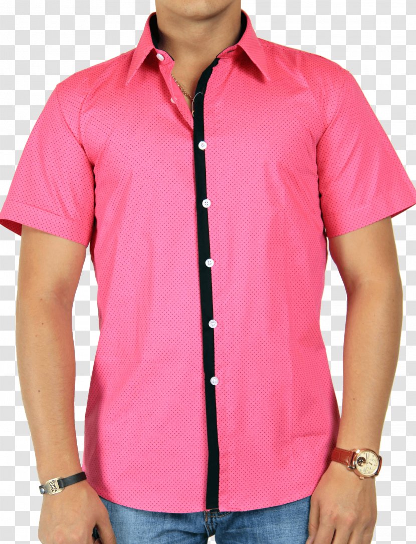 T-shirt Clothing Sleeve Dress Shirt - Pink Image Transparent PNG