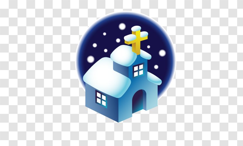 Christmas - Vector Winter Night House Transparent PNG