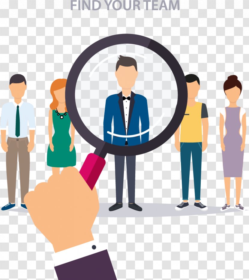 Recruiter Human Resource Management Businessperson Illustration - People - Take A Magnifying Glass To Find Someone Transparent PNG