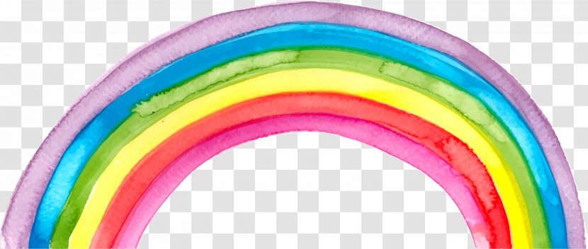 Rainbow Watercolor Painting - Hand-painted Transparent PNG
