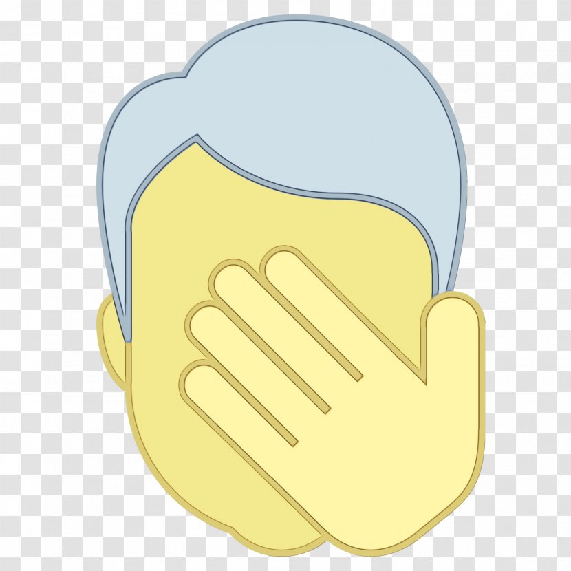 Yellow Hand Finger Gesture Thumb - Watercolor Transparent PNG