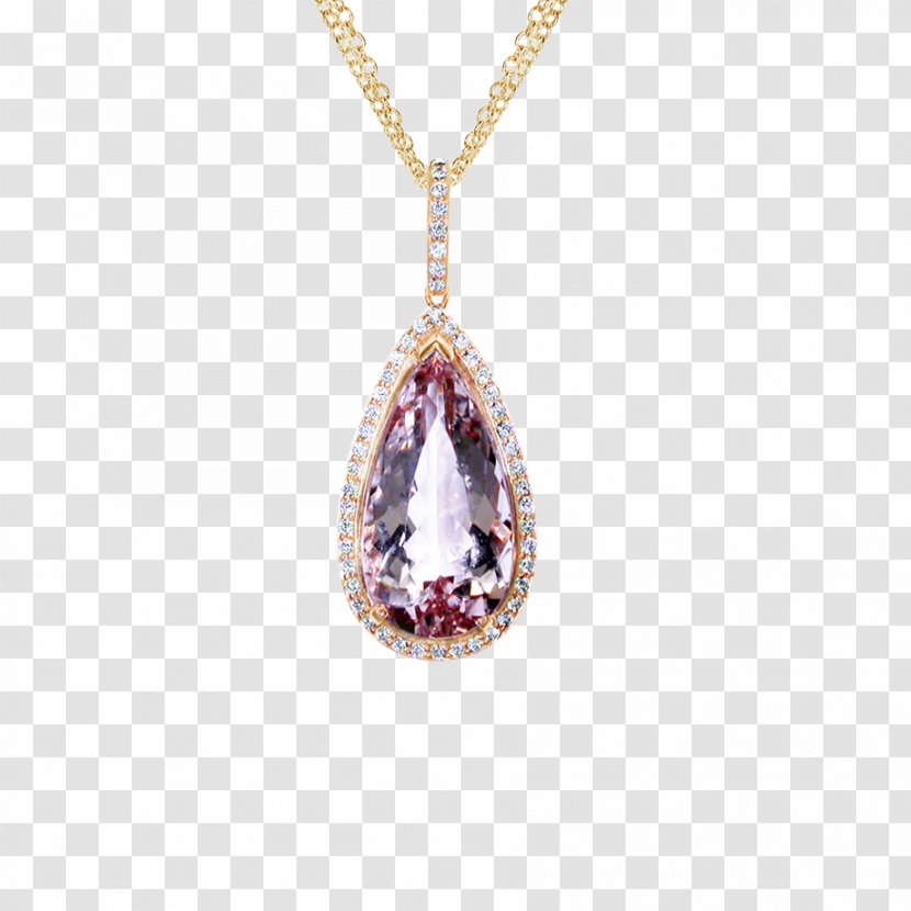 Amethyst Necklace Jewellery Locket - Fashion Accessory - Rose Gold Diamond Shape Earrings Transparent PNG
