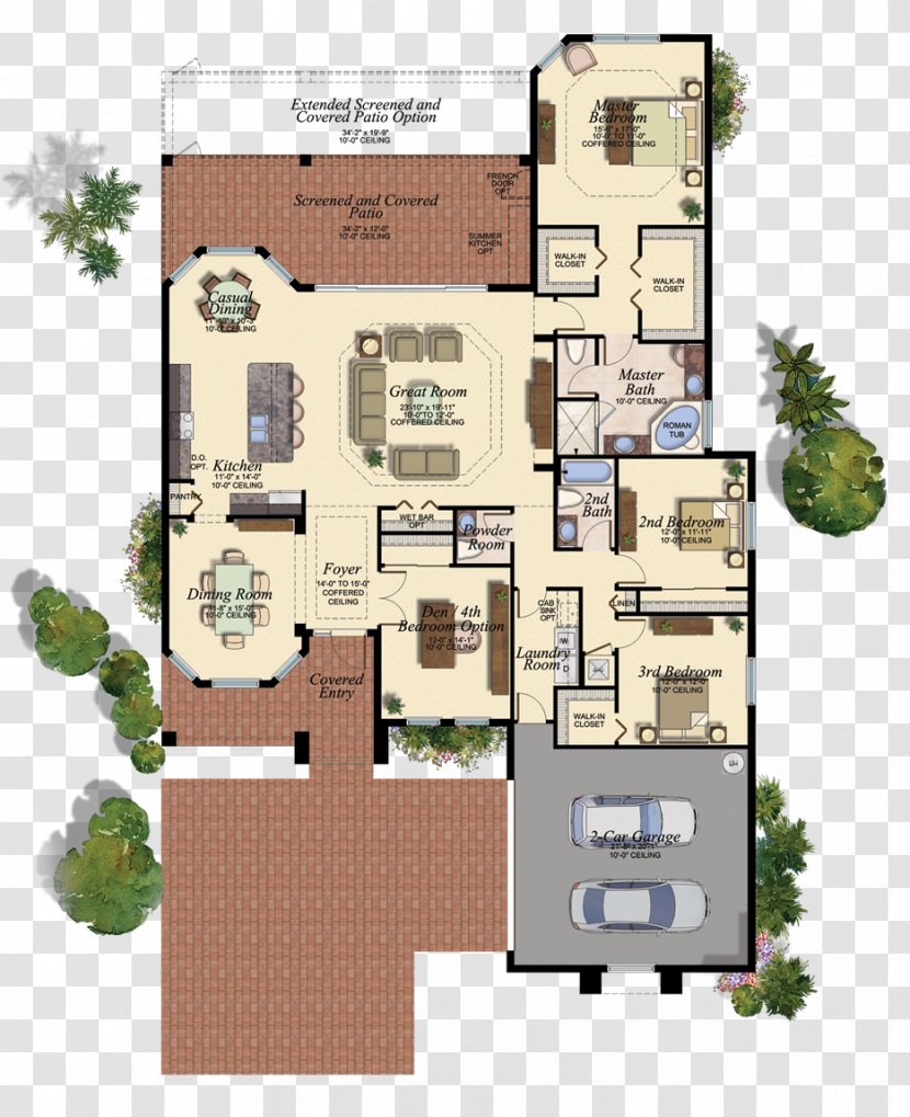 Floor Plan Florida House Great Room Transparent PNG