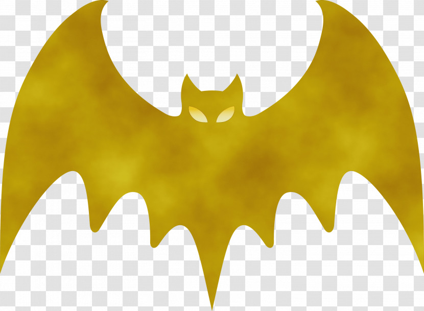 Yellow Bat-m Font Transparent PNG