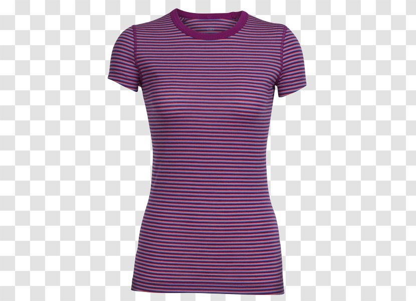 T-shirt Clothing Lilac Sleeve Violet - Shirt - Striped Material Transparent PNG