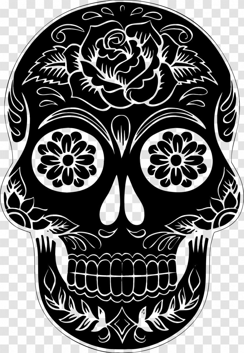 Calavera Skull Clip Art - Day Of The Dead - Karrem Vector Transparent PNG