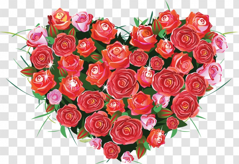 Rose Heart Love Desktop Wallpaper - Plant - Valentine's Day Gorgeous Flowers Background Transparent PNG