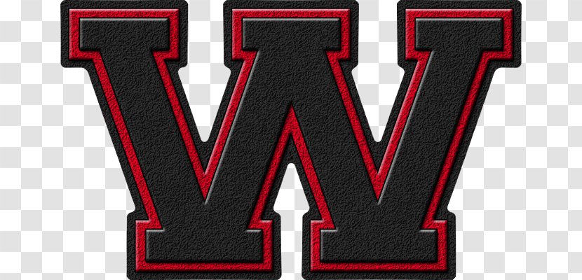 Varsity Letter W Alphabet - Red Cardinal Transparent PNG