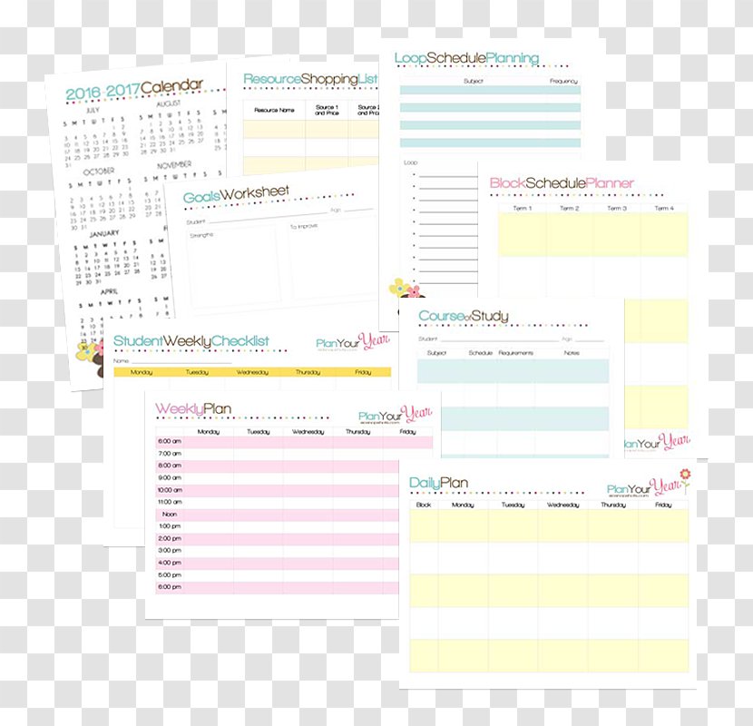 Paper Line Brand Font - Area - Weekly Planner Transparent PNG
