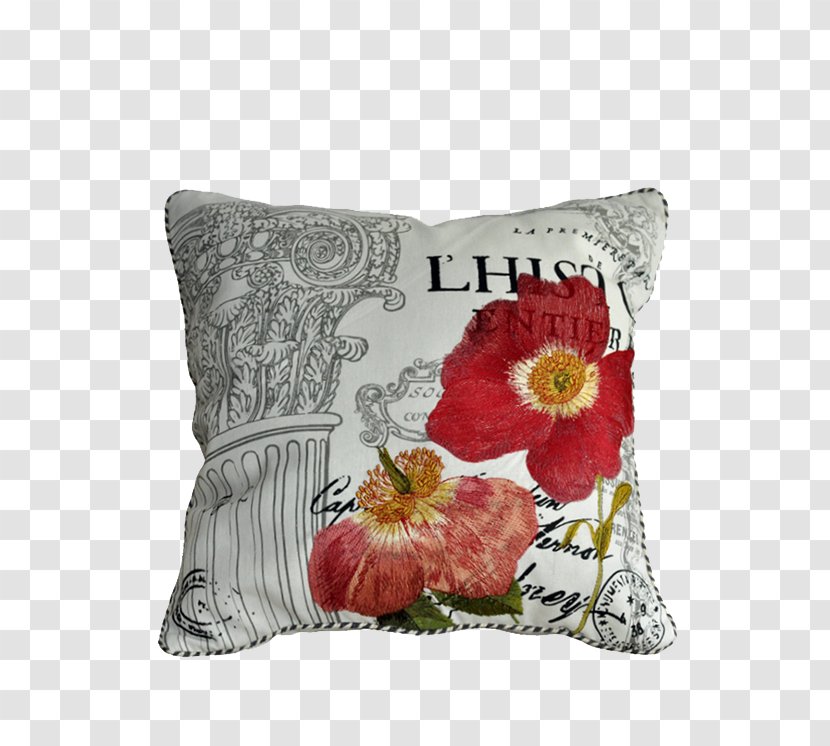 Throw Pillow Cushion Dakimakura - Square Cotton Embroidered Transparent PNG