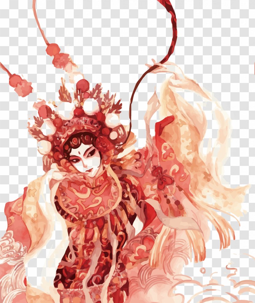 Beijing Peking Opera Chinese Cantonese - Flower - Vector Characters Transparent PNG