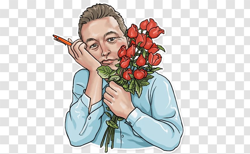 Elon Musk Sticker Floral Design Telegram Designer - Flower Arranging - Kumbang Transparent PNG