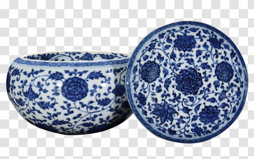 Blue And White Pottery Ceramic Jar Porcelain - Yong Zheng Scrolling Lotus Transparent PNG