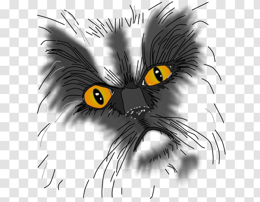 Whiskers Kitten Black Cat Grumpy - Mammal - Fooling Around Night Transparent PNG