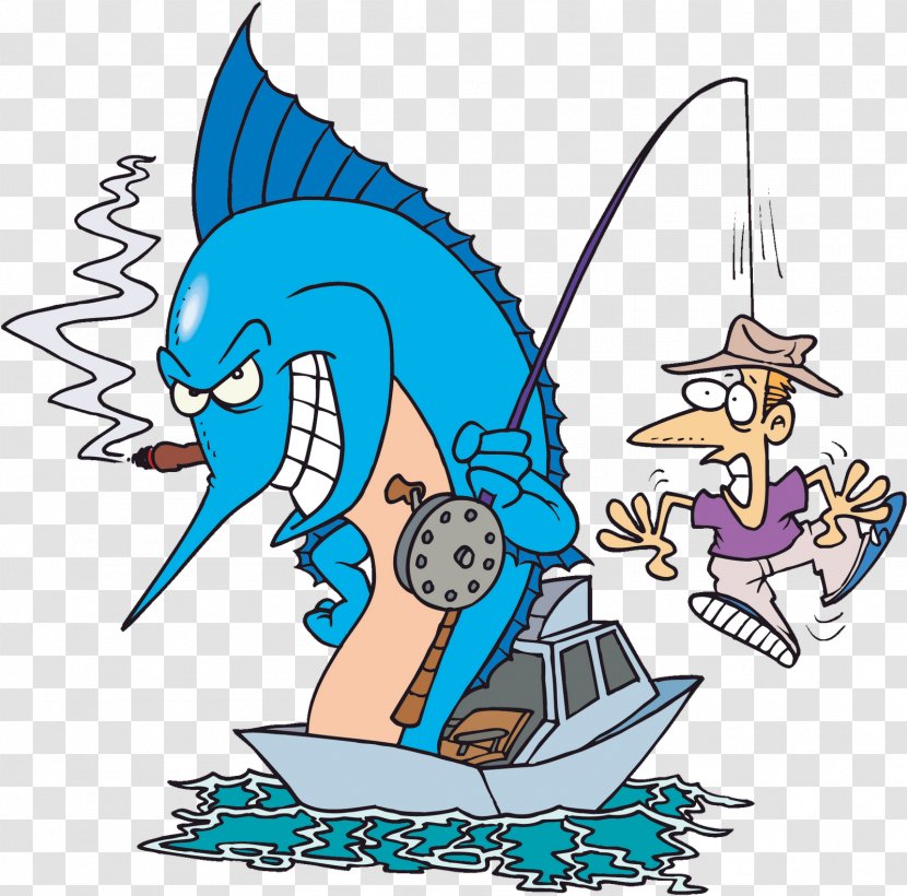 Recreational Fishing Rods Fisherman Clip Art - Atlantic Blue Marlin Transparent PNG