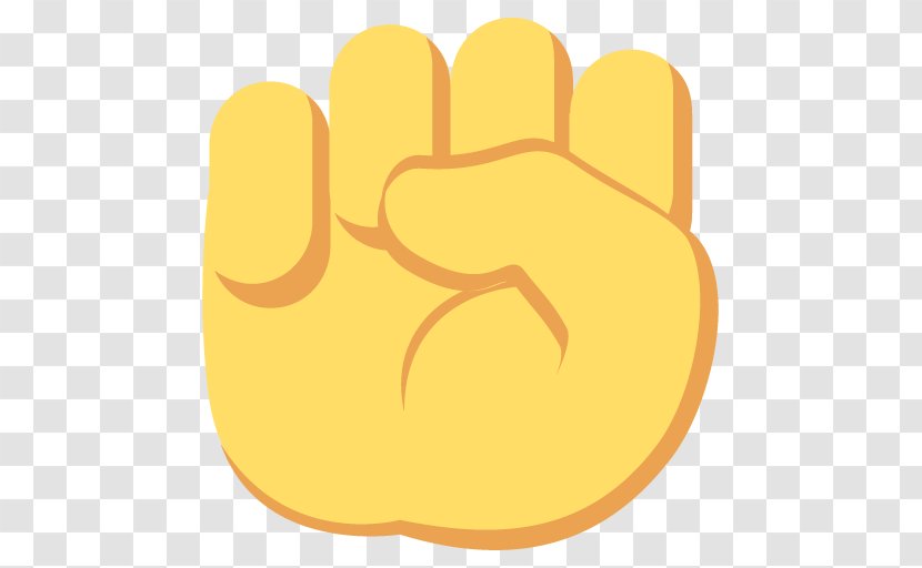 Emoji Raised Fist Sticker Emoticon - Orange Transparent PNG