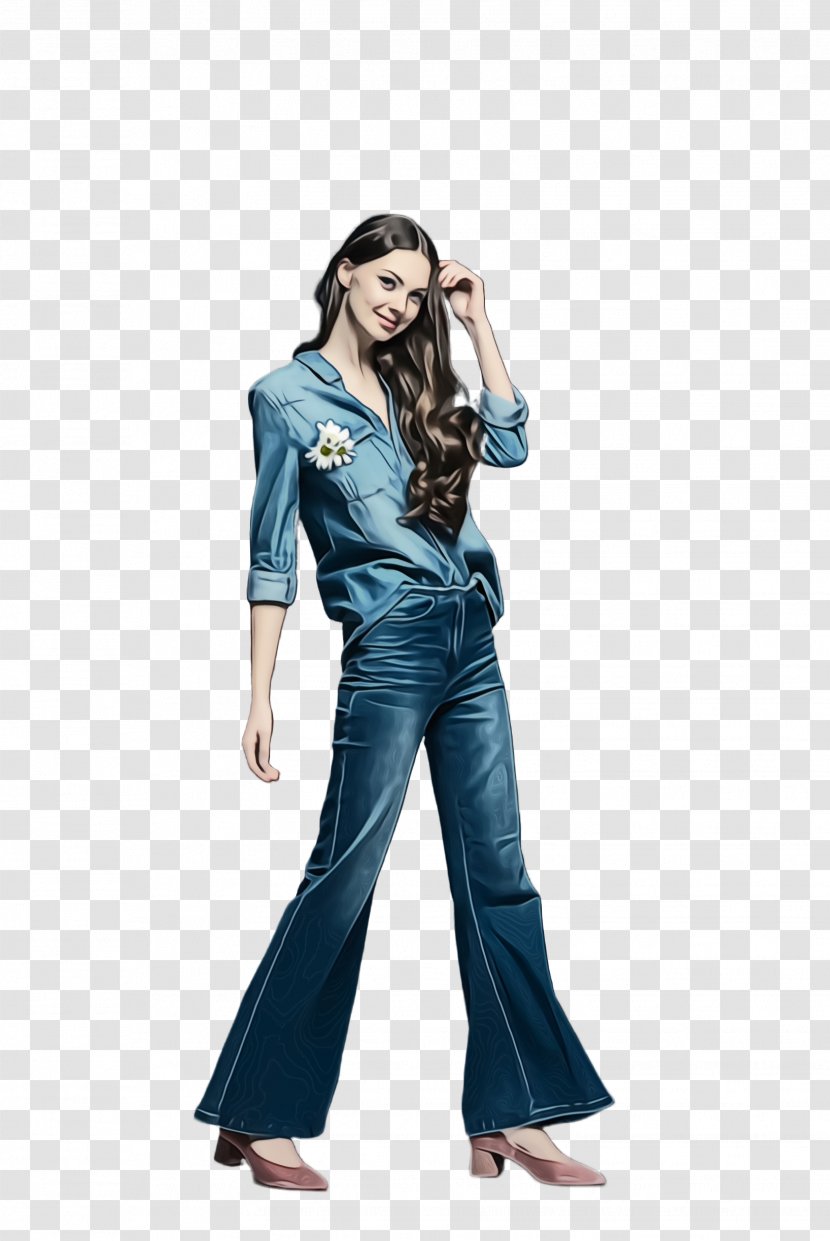 Jeans Clothing Denim Blue Fashion Model - Textile - Waist Transparent PNG
