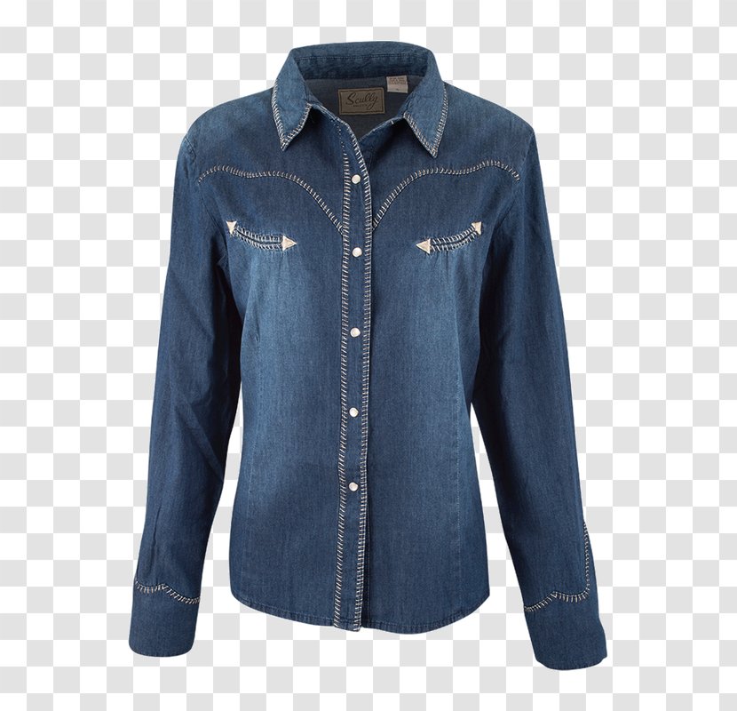 Polar Fleece Denim Jacket Shirt Textile - Collar - Western-style Trousers Transparent PNG