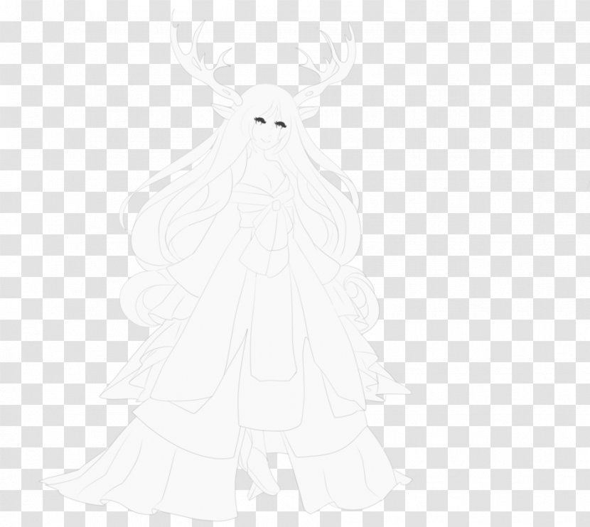 Sketch Dress Carnivores Character Line Art - Carnivoran Transparent PNG