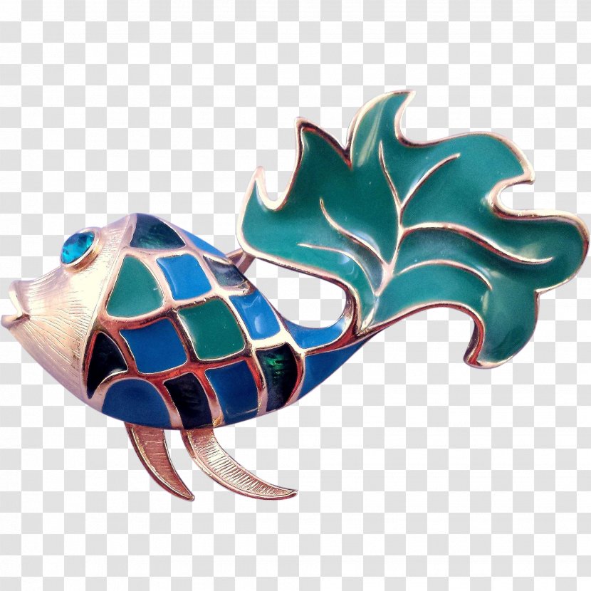 Brooch Turquoise Jewellery Fish Blue - Retro Style Transparent PNG