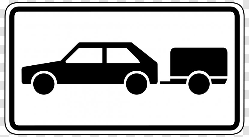 Trailer Towing Car - Mode Of Transport - Traffic Signs Transparent PNG