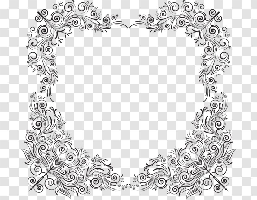 Picture Frames Line Art Body Jewellery Pattern - Black And White - Design Transparent PNG