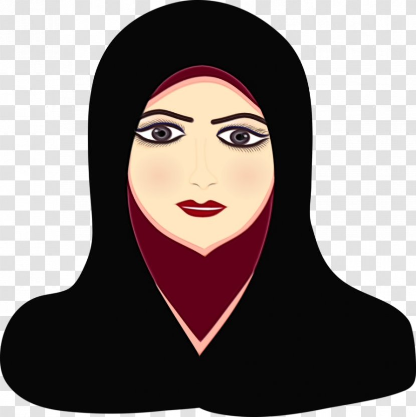 Hijab Headgear Illustration Eyebrow Cartoon - Cap - Face Transparent PNG