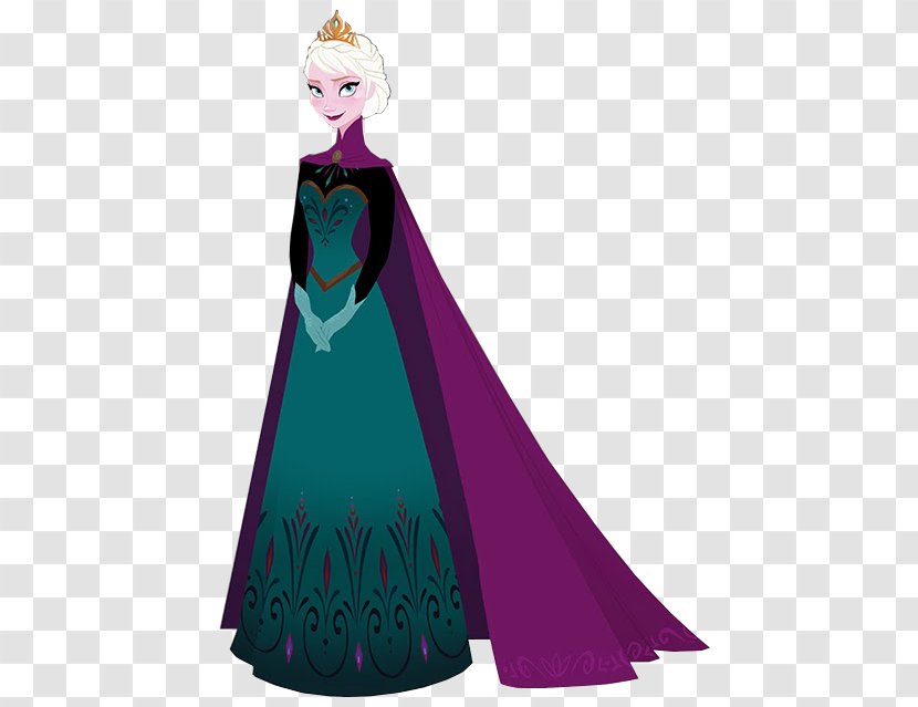 Elsa Anna Coronation Gown Disney Princess - Fashion Design Transparent PNG
