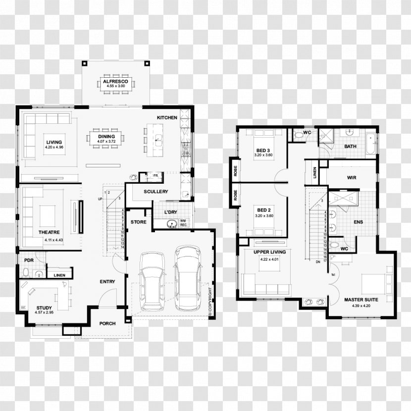 Floor Plan House Storey - Building - Indoor Transparent PNG