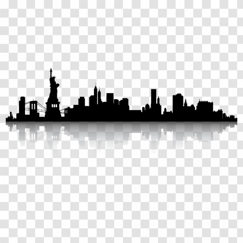 New York City Skyline Silhouette Clip Art - Logo Transparent PNG