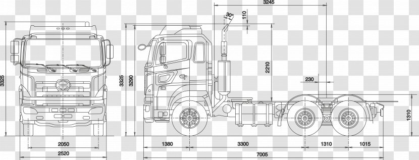 Hino Profia Car Technical Drawing Van Transparent PNG