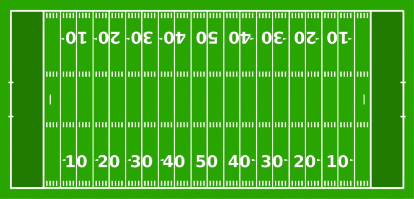 American Football Field End Zone Gridiron Hash Marks - Touchdown - Yard Line Cliparts Transparent PNG