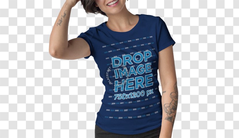 T-shirt Shoulder Sleeve Product Turquoise - Top - Mockup Transparent PNG