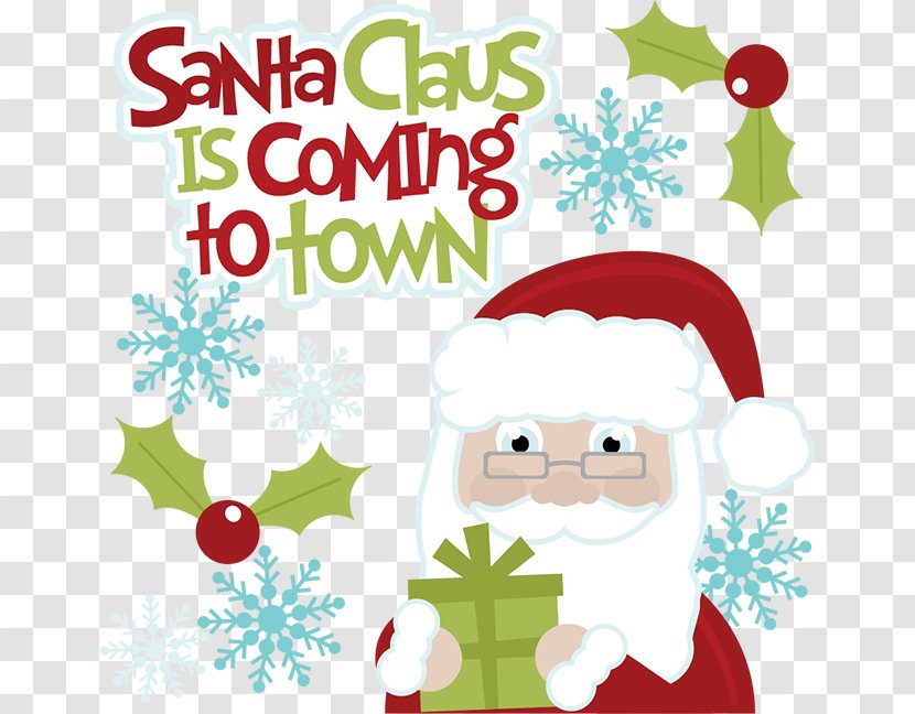 Rudolph Santa Claus Is Comin' To Town Christmas Clip Art - Decoration - Sign Cliparts Transparent PNG
