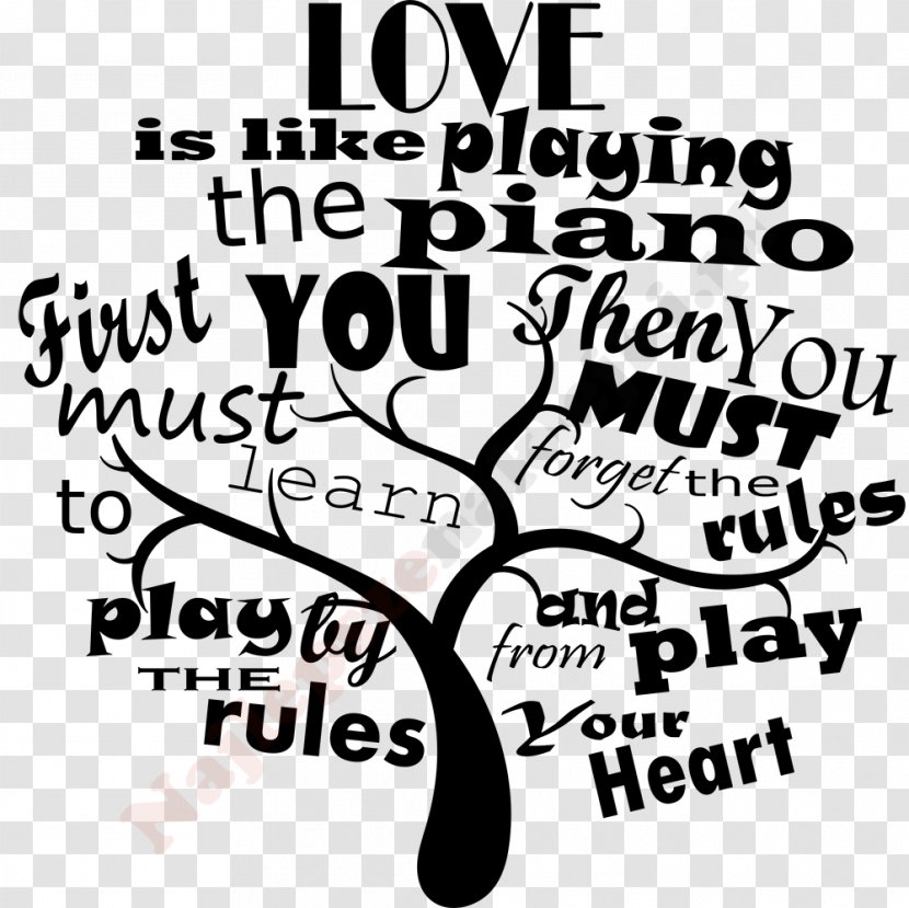 Tree Sticker Text Brand Clip Art - Heart - Playing The Piano Transparent PNG