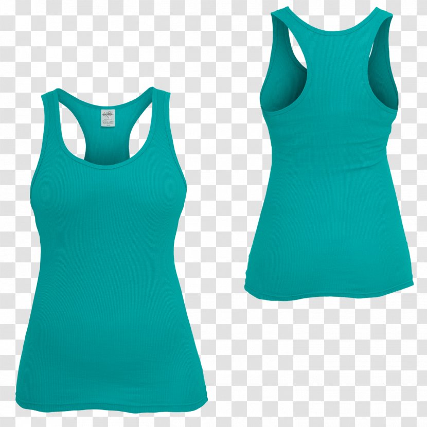 Sleeveless Shirt Blue Gilets Top - Active Tank - Aqua Transparent PNG