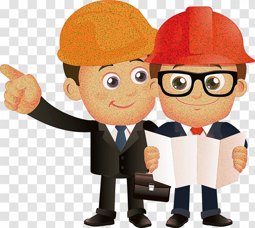 Cartoon Animated Construction Worker Finger Animation - Gesture - Fictional Character Transparent PNG