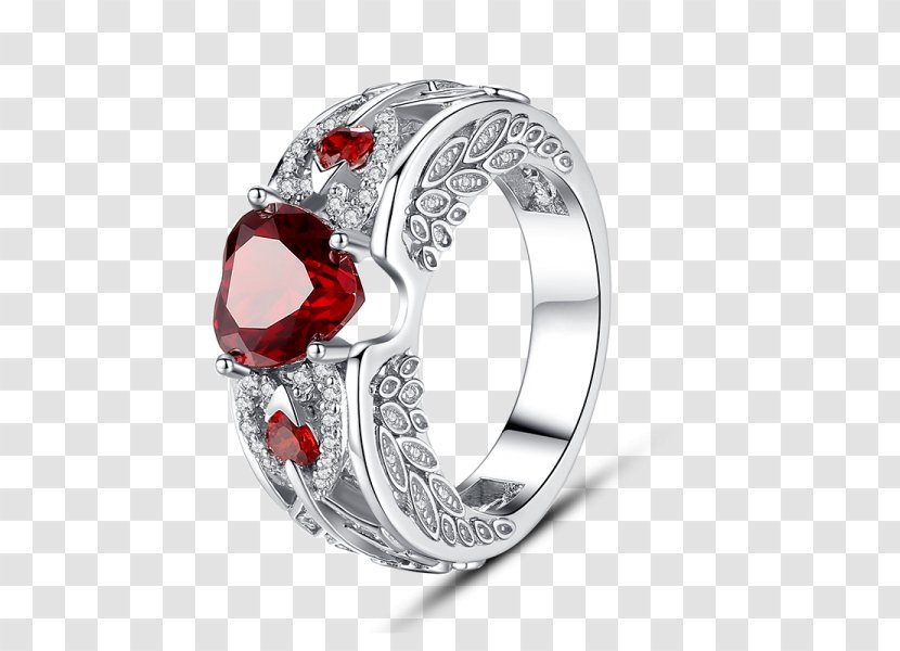 Ruby Wedding Ring Engagement Pandora - Rings Transparent PNG