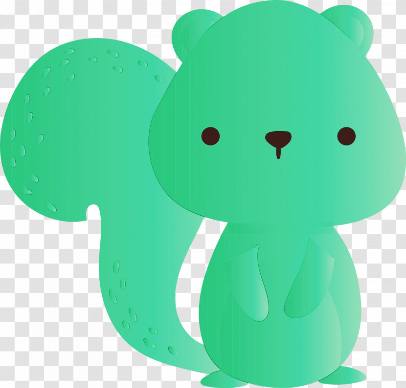 Green Cartoon Animal Figure Squirrel Toy Transparent PNG