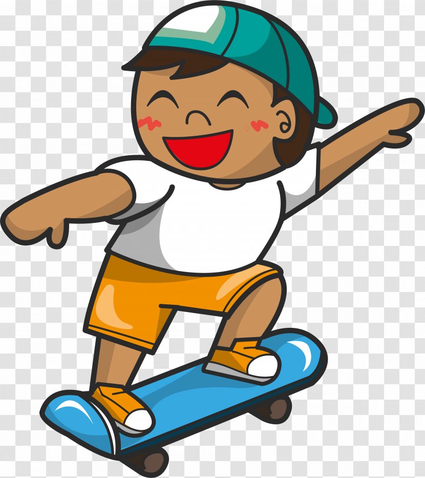 Cartoon Extreme Sport Clip Art - Skateboarding - Skateboard Transparent PNG