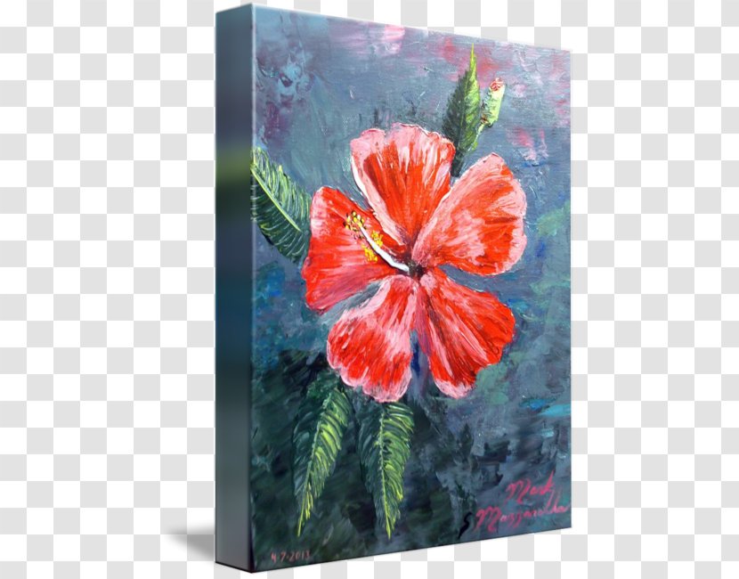 Rosemallows Palette Knives Acrylic Paint Watercolor Painting - Hibiscus Transparent PNG