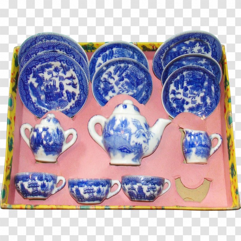 Willow Pattern Tea Set Teacup Porcelain Transparent PNG