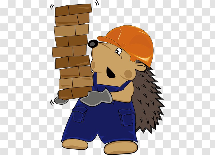 Brick Day Of Builder Clip Art - Hedgehog Move Brickwork. Transparent PNG