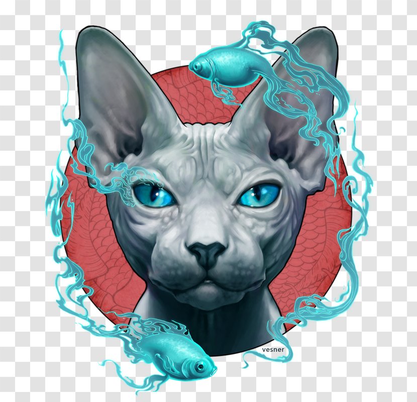 Sphynx Cat American Curl Art Kitten - Printmaking - Sphinx Transparent PNG