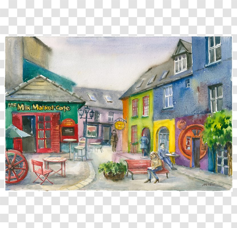 Kinsale Watercolor Painting Cork Giclée - Fine Art Transparent PNG