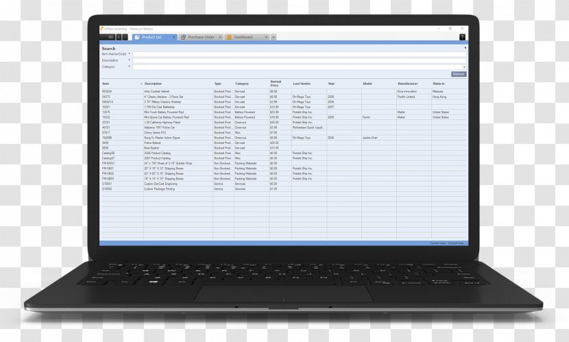 Netbook Computer Hardware Laptop Personal Monitors - Software - Inventory Management Transparent PNG