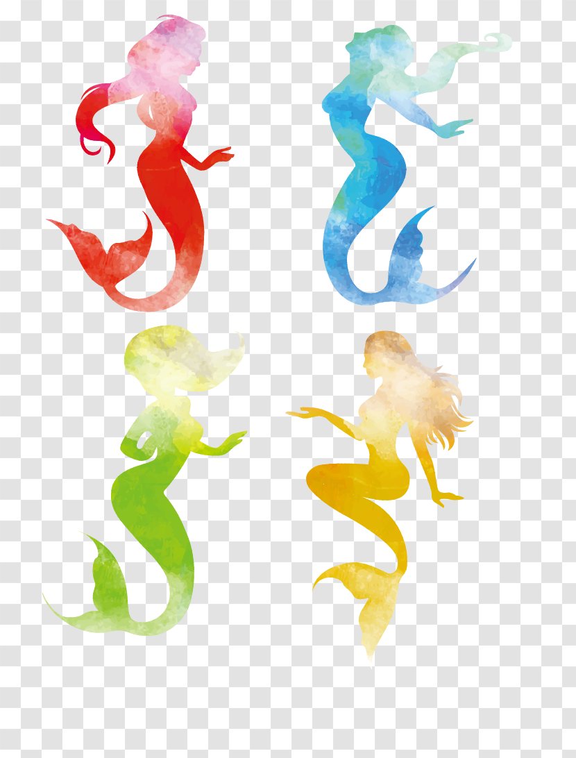 Mermaid Silhouette Illustration - Fairy Tale - Color Transparent PNG